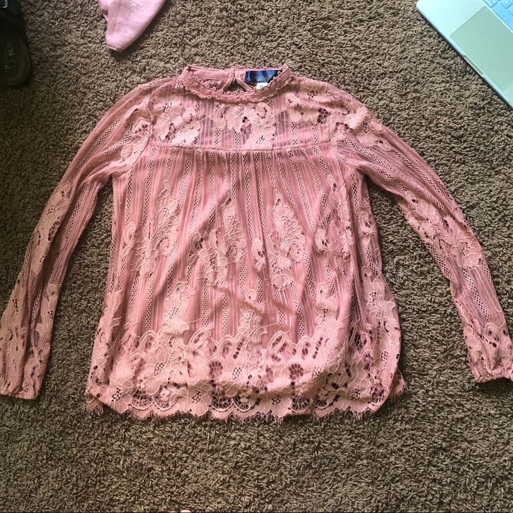 Pink lace blouse